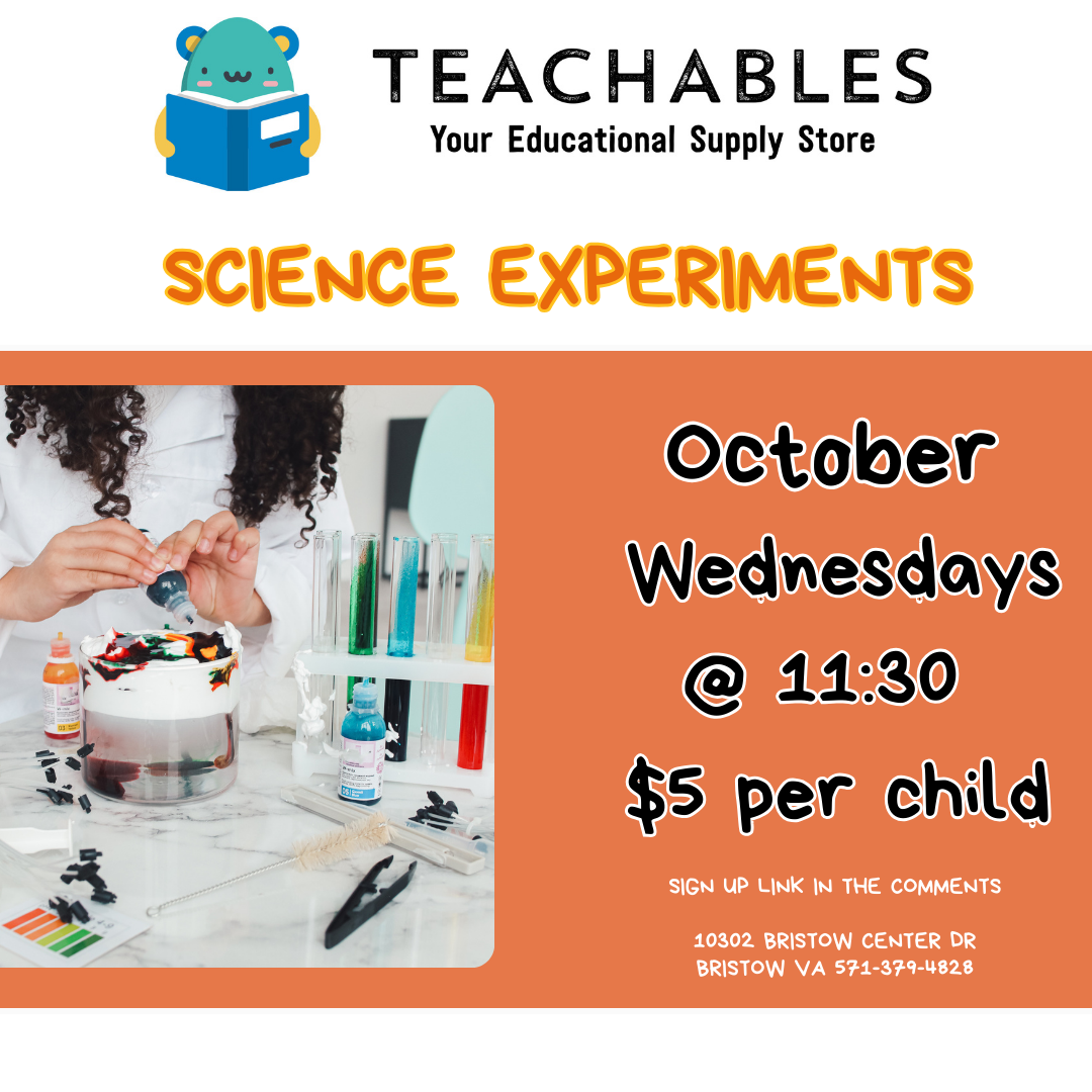 Kid's Science Experiments October | Teachables Educational Supply Store